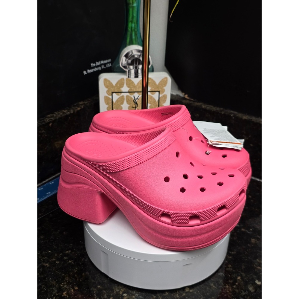 Crocs Siren Clog Size W7 M5 Hot Pink Platform Block Heel